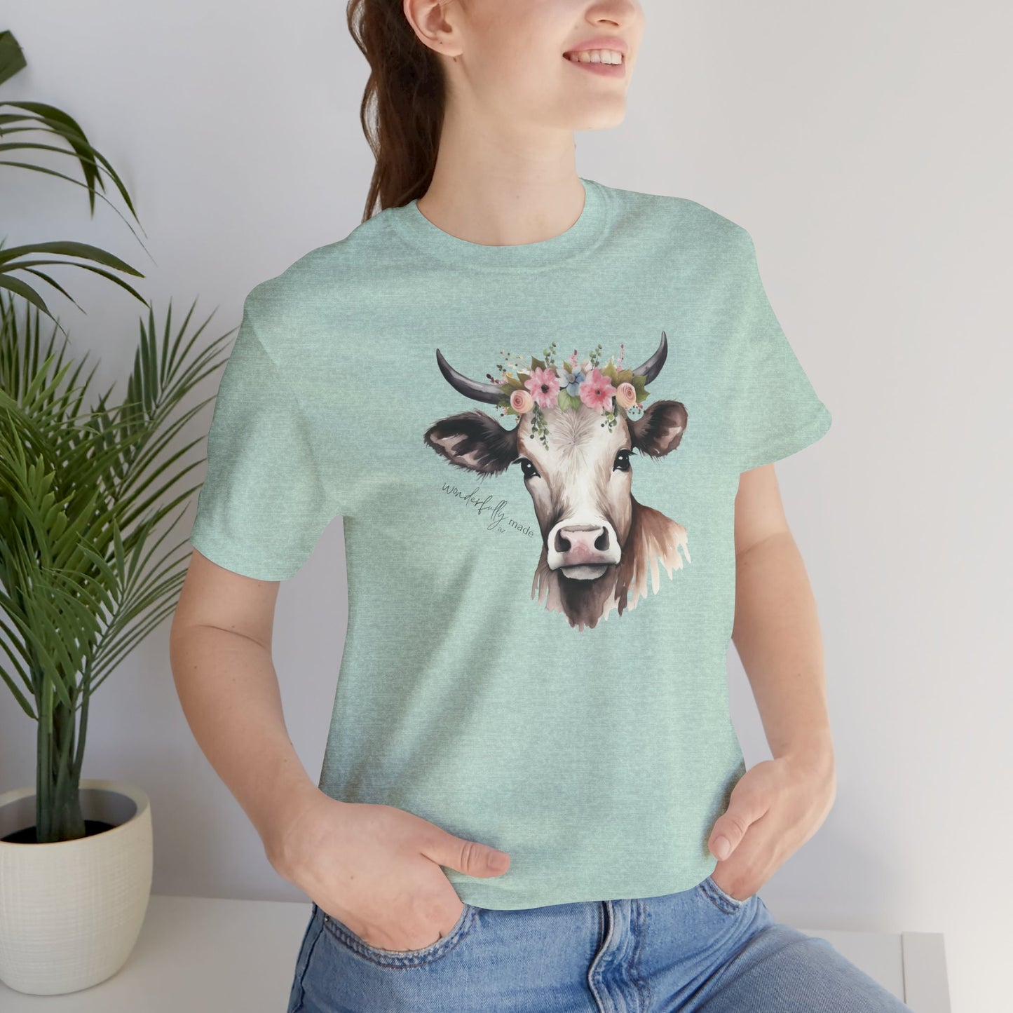 Crew Neck Beautiful Cow