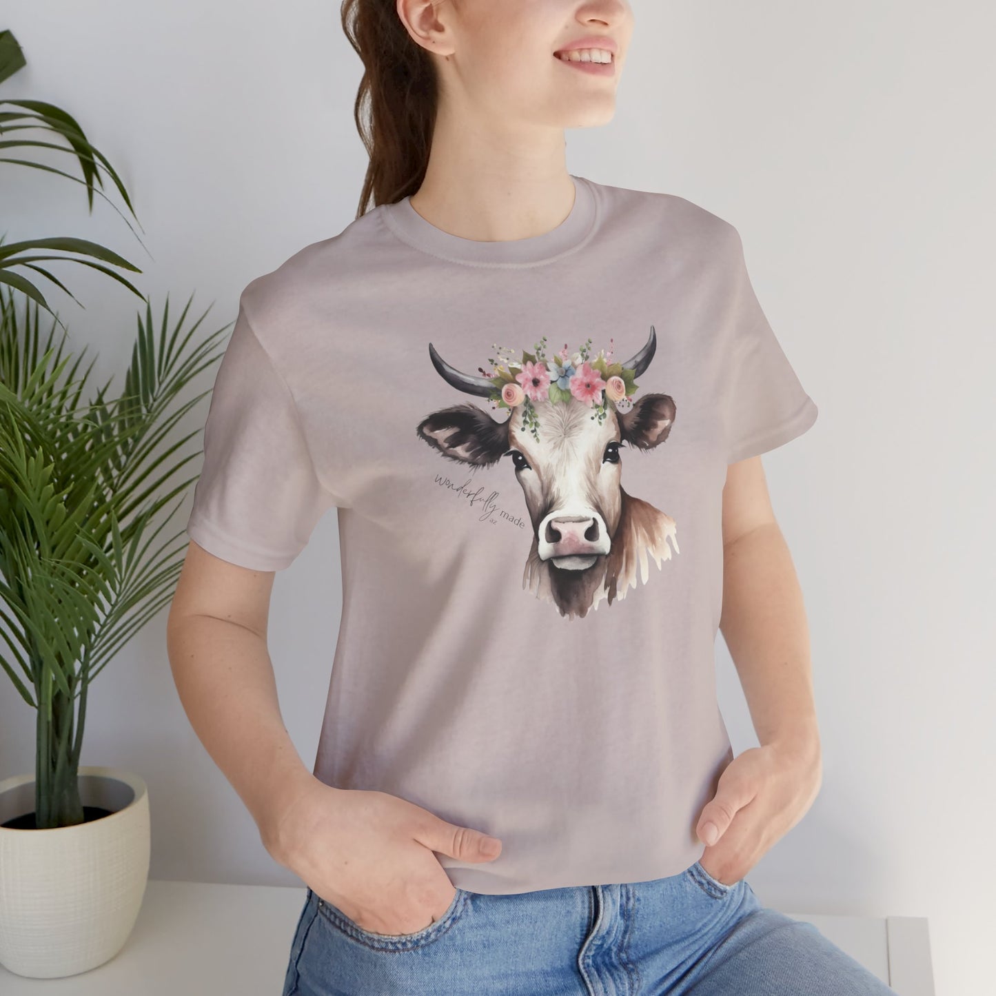 Crew Neck Beautiful Cow