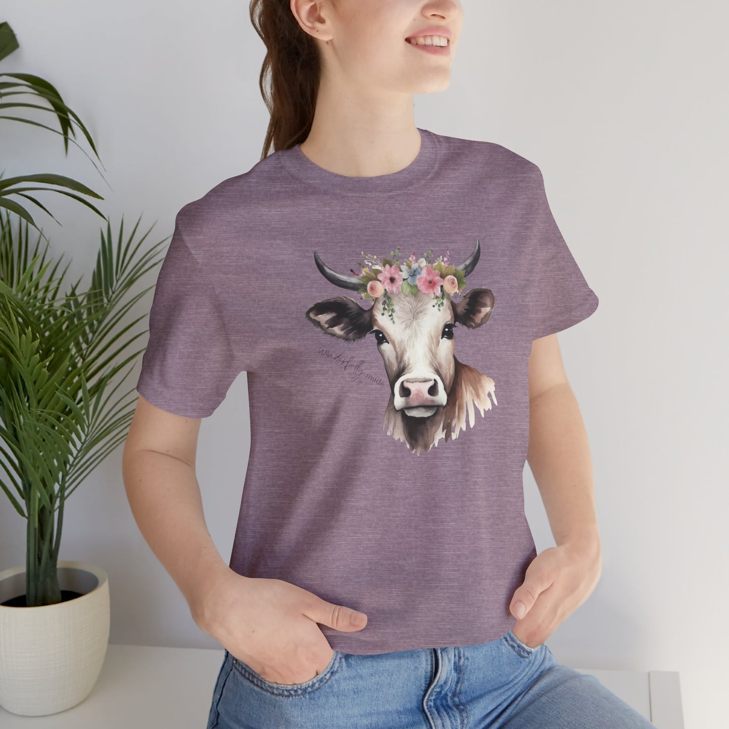 Crew Neck Beautiful Cow